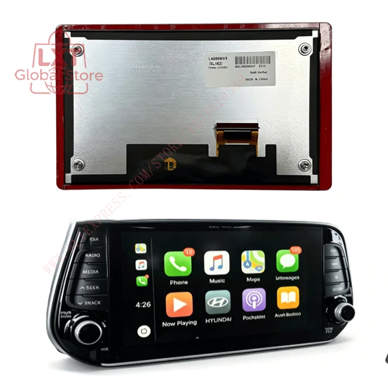Original New 8 inch LA080WV9-SL02 SL04 SL08 SL06 LCD With Touch Screen 96560-S2301UAY 96560S2301UAY For HYUNDAI SANTA FE 2019