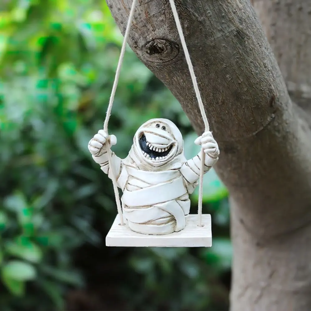 Courtyard Tree Fence Pendant Halloween Mummy Pendant Mummy Ornaments Garden Decoration Resin Festival Mummy Ornaments Resin