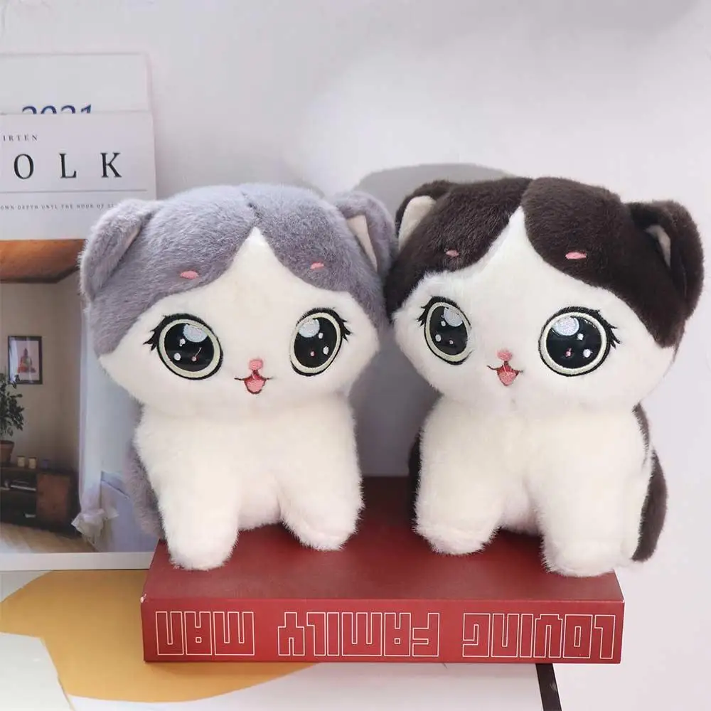 

Cuddly Big Eyed Cat Plush Toys Pillow Cushion Stuffed Animal Cat Stuffed Doll Cartoon Black Gray Cute Kitten Doll Sleeping Doll