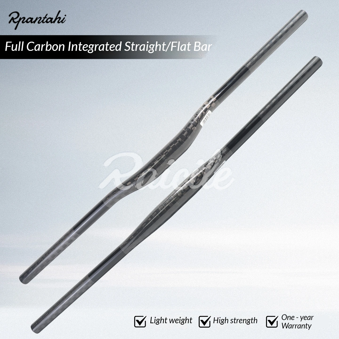 RPANTAHI Mountain Bike Carbon Fiber Handlebar 31.8mm Ultra‑Light Riser Flat Bar Integrated MTB Handlebar
