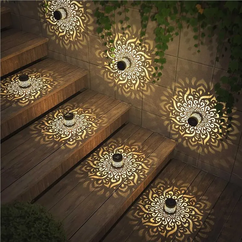 

3X Солнечные светильники для забора Mandala, металлические, на солнечной энергии, для наружного освещения стен, террас и ступеней - [Toolmr A83]