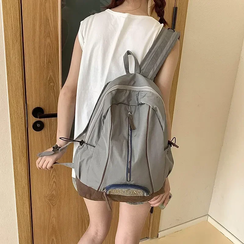 

American Retro Nylon Backpack 2024 New Large Capacity High Quality Zipper School Bag Ultra Light Travel Backpack Unisex Mochila