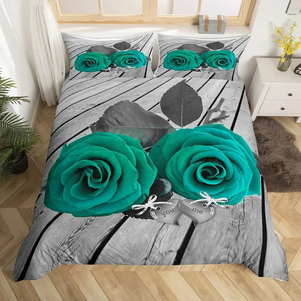 Floral Old Barn Door Duvet Cover Set King Twin,Autumn Maple Leaves Sunflowers Comforter Cover Rustic Farmhouse Style Bedding Set