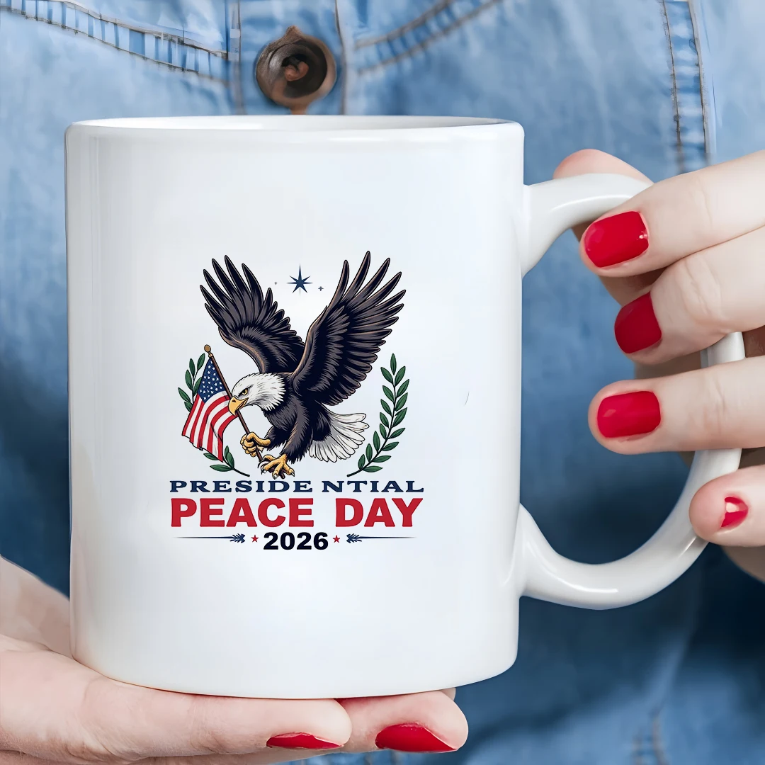 

11OZ Presidential Eagle American Flag Cup + Peace Day Children's Drink Cup Christmas Gift for Family Office