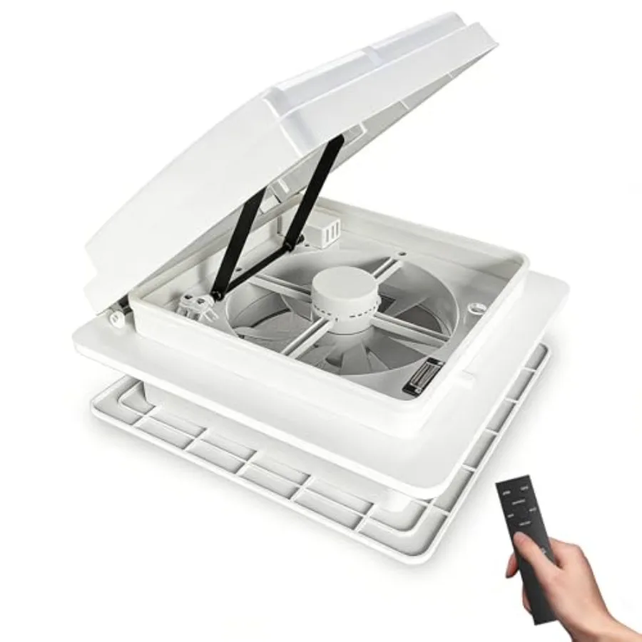 

Air Max 14 Vent RV Roof Vent Fan 4-Speed Reversible RV Exhaust Fan Ultra Quiet RV Air Ventilation Ceiling Fan 12V Remote with R