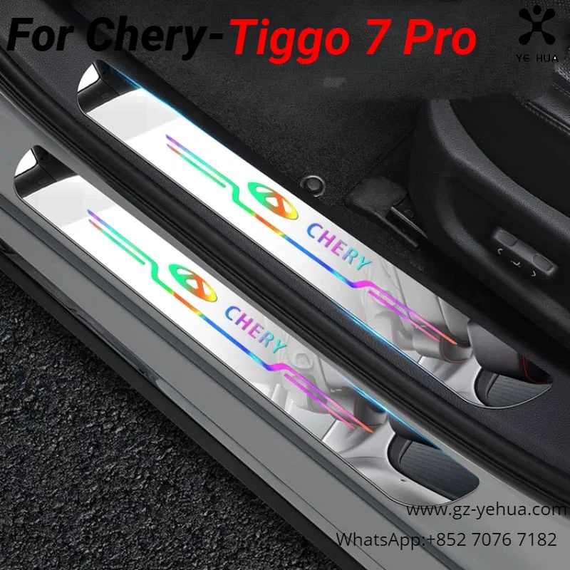 For Chery Tiggo 7 Pro 2020 2023 Car Door Sill Anti Stepping Modification Accessorie Door Welcome Pedal Sticker Parts