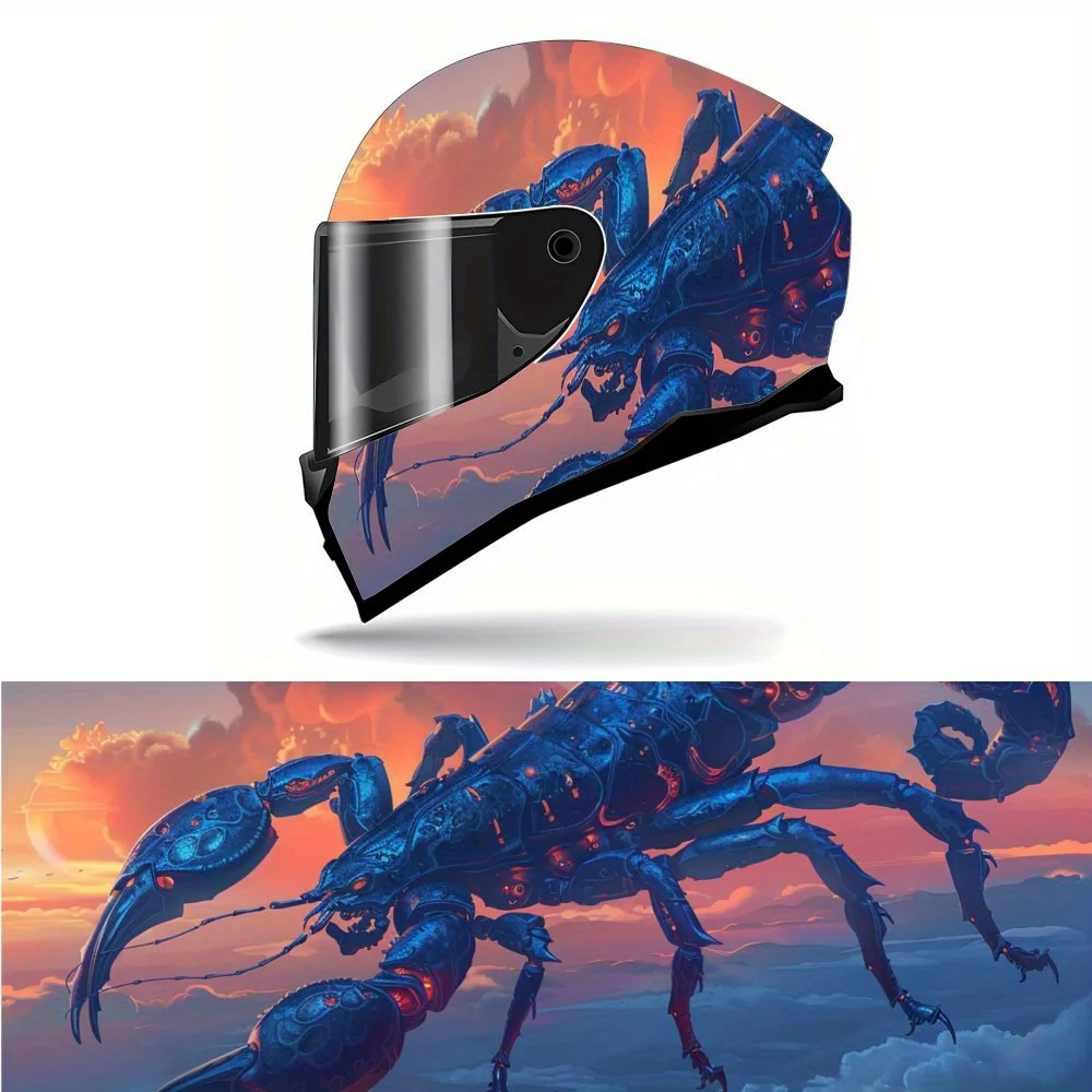 

Sky - themed Scorpion Art Print Full Helmet Wrap Sticker Motorcycle Helmet Racing Graphic Decal Vinyl Wrap Helmet Decorative Sti