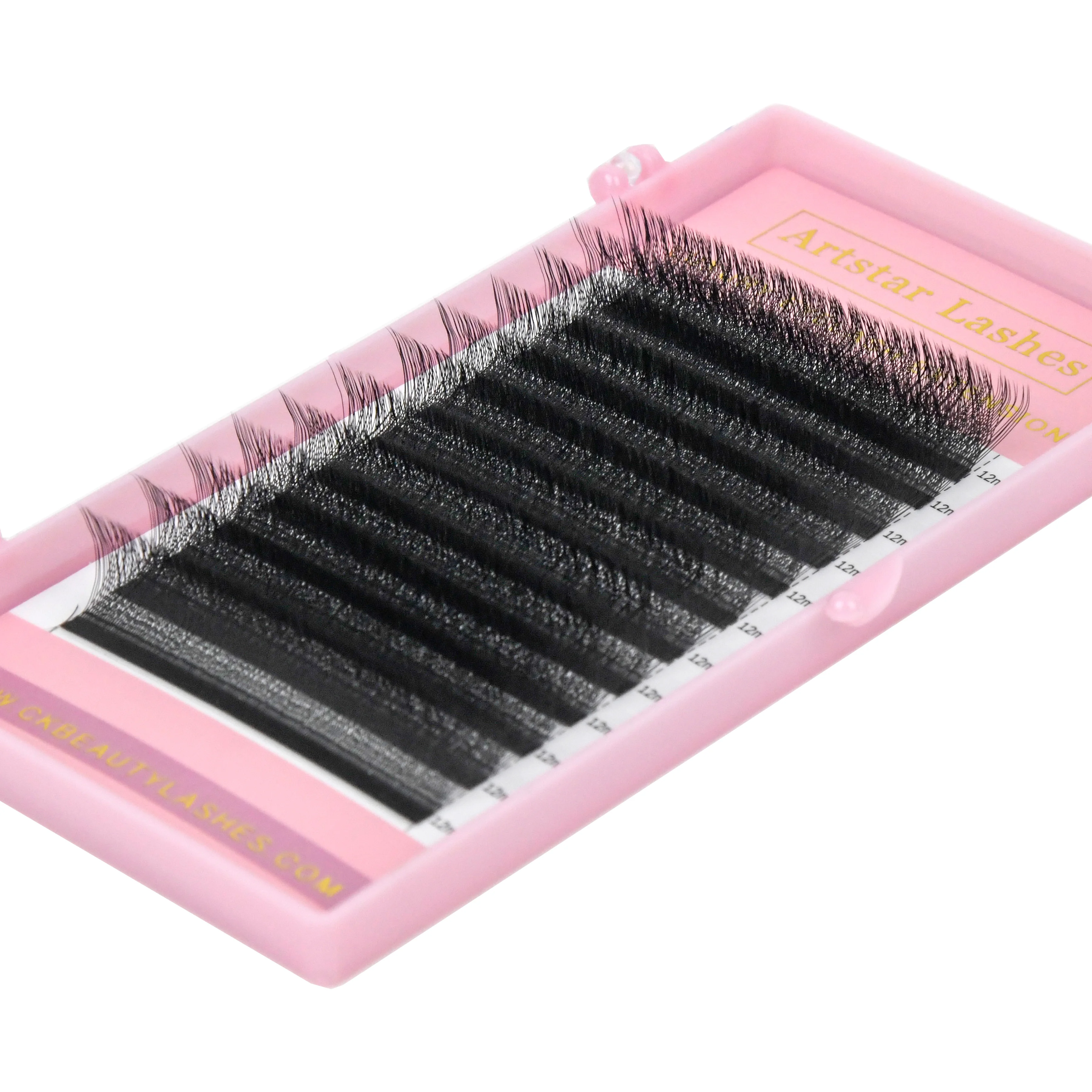 Artstar extensões de cílios em forma de w, fãs pré-fabricados, 3d 4d 5d 6d c cc d curvado, aparência natural, cílios postiços para melhorar a sobrancelha