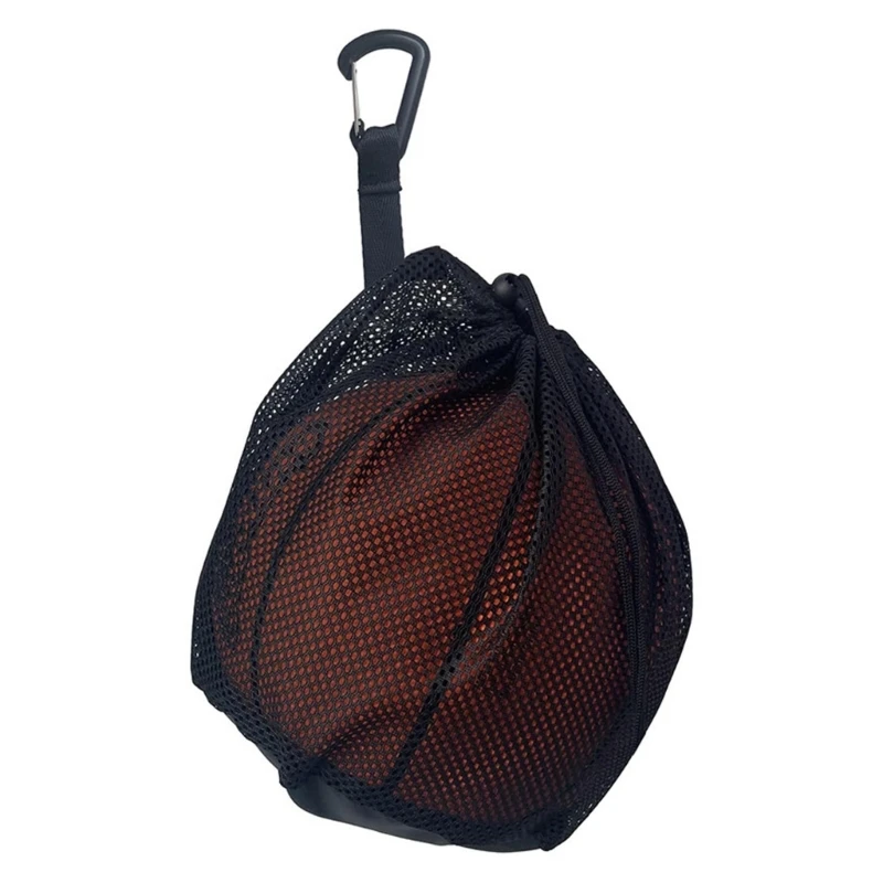 Back Bag for Carrying Soccer, Sport Mesh Basketball Net Bag with Zippers Pocket