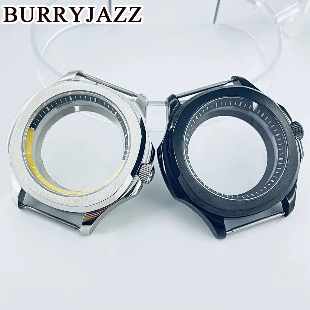

40mm Sapphire Glass Case Steel Case with Ring for NH35 NH36 NH70 Movement - Mod Watch Case with Screw-Down Crown 28.5mm Dial