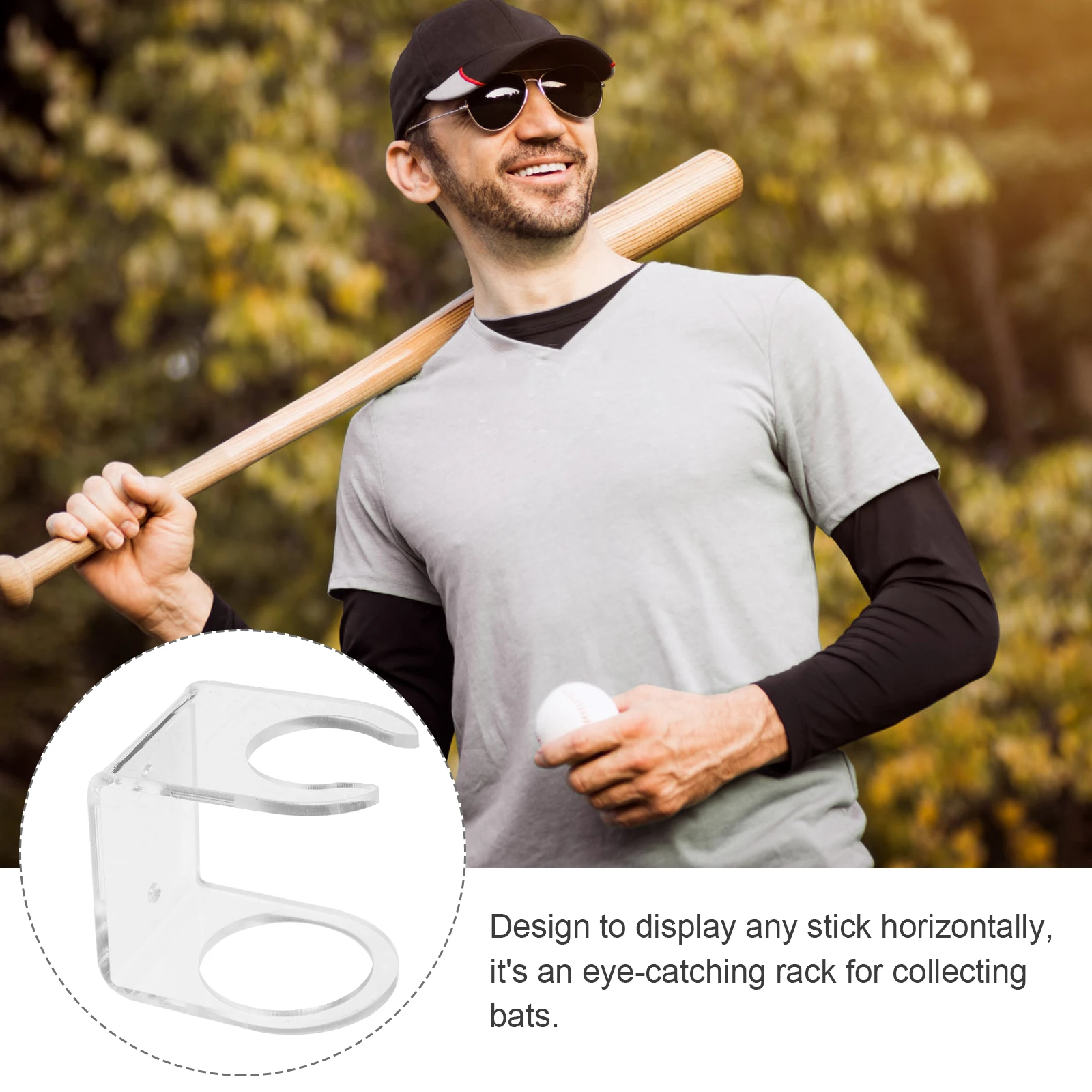 

1 set Acrylic Baseball Display Stand Bat Storage Rack Multi Functional ganizer Holder for Stick Softball Lasting