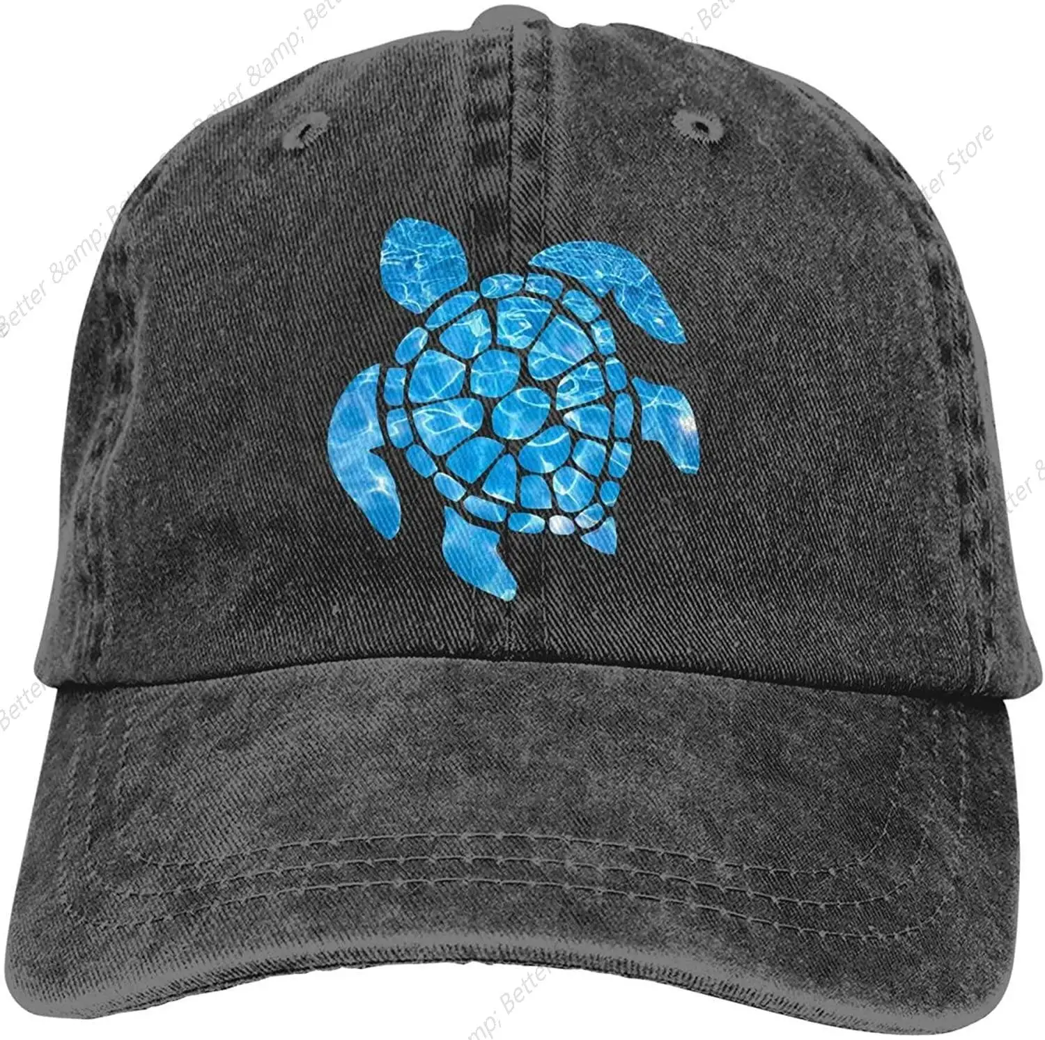 

Ocean Tribal Hawaiian Sea Turtle Baseball Hat Funny Sports Hats Trucker Cap Retro Adjustable Magic Buckle Dad Caps Black