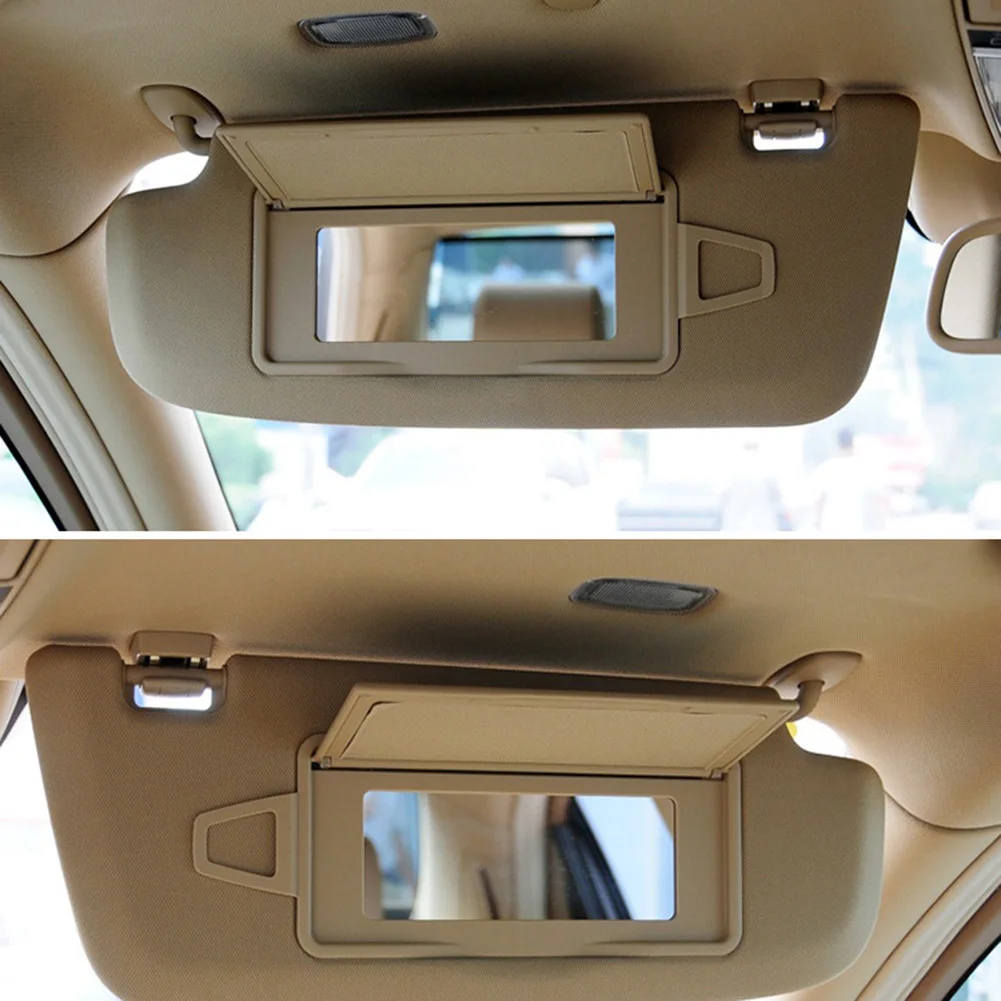 For Mercedes Benz W639 W636 Interior Sun Shade Visor Makeup Cosmetic Mirror Cover Auto Accessories Black Beige Grey