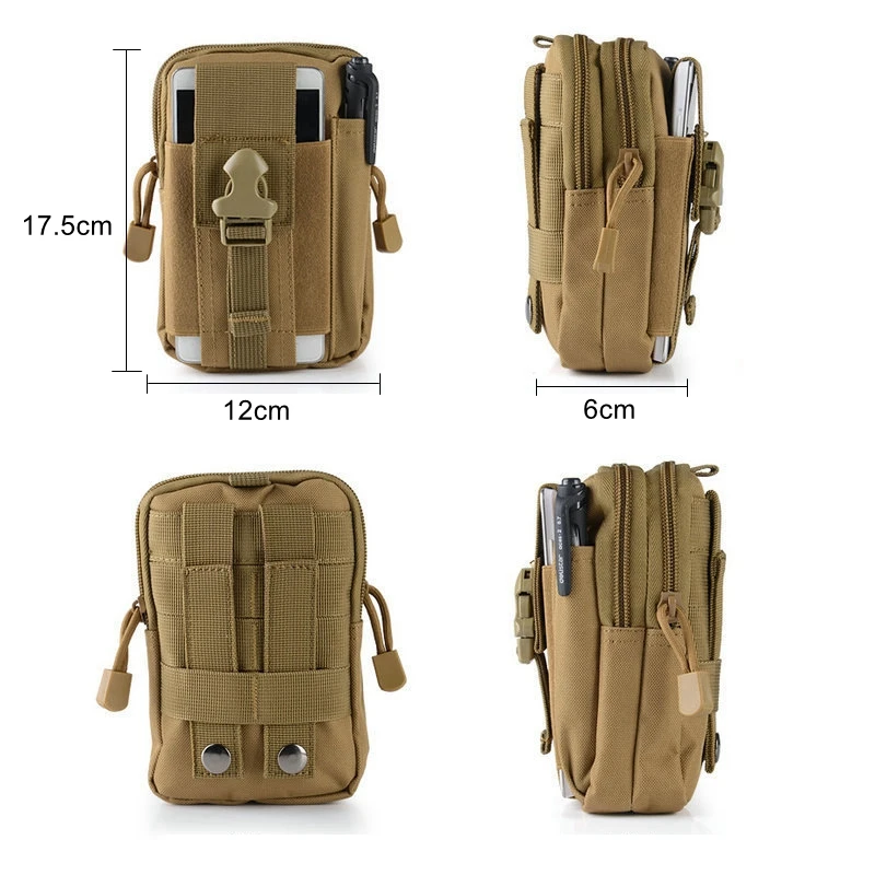 Tactical Military Waist Bag Edc Bag Men Outdoor Sports Running Phone Holder Case Camo Hunting Outdoor Tool EDC Molle Pouch