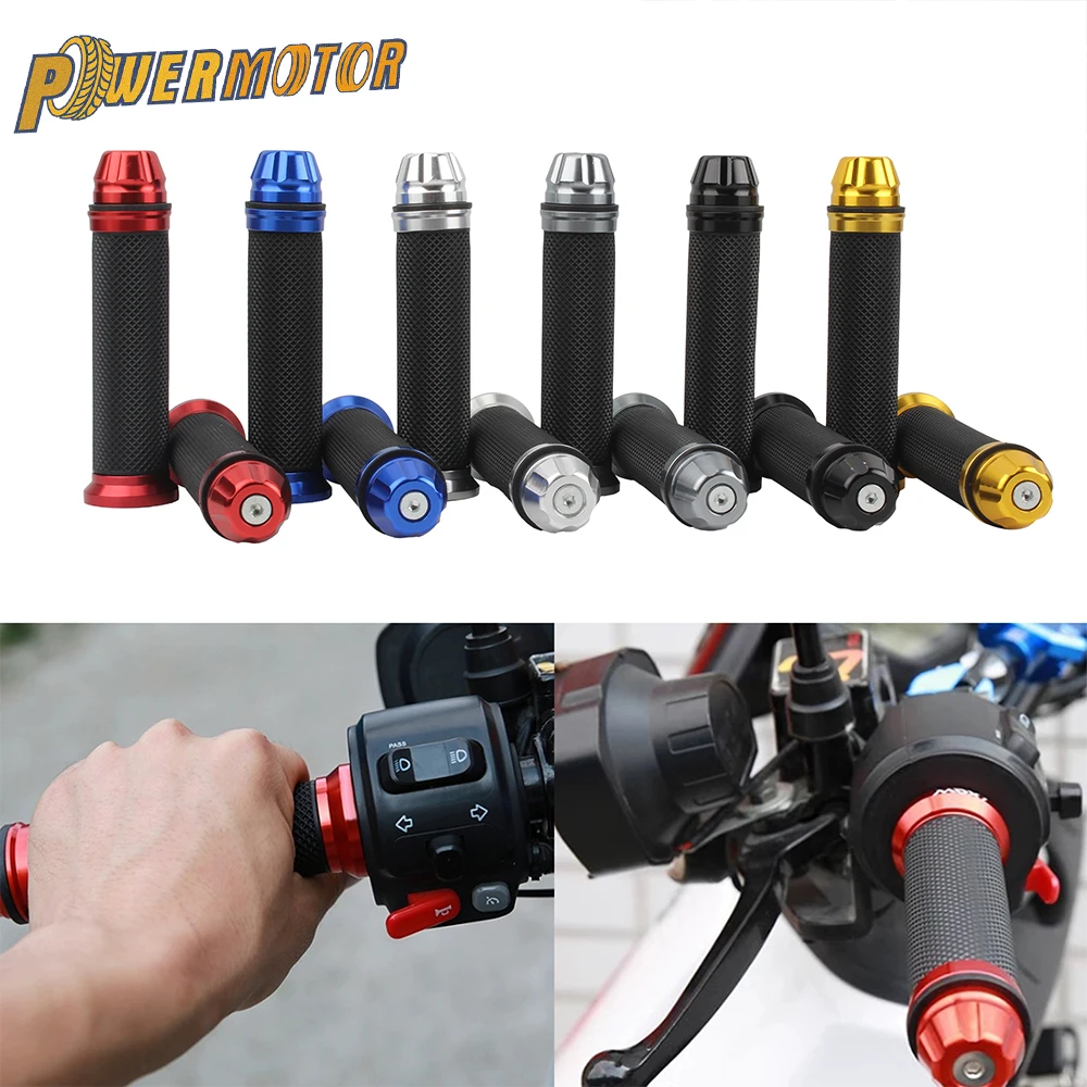 7/8'' Motorcycle Grips Hand Bar Grips Rubber Anti-Slip Mountain Motocross Handlebar for KTM Yamaha Kawasaki Universal Pit Bike