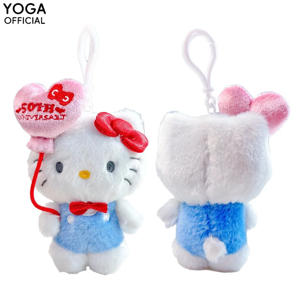 Novo kawaii sanrio chaveiro de pelúcia kuromi olá kitty cinnamoroll boneca de pelúcia dos desenhos animados mochila pingente decoração crianças brinquedos presentes