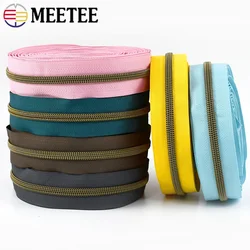 2/5/10/20M 5# Bronze Teeth Nylon Zipper Tape By The Meter for Sewing Bags Clothes Decor Zippers Repair Kits DIY Accessories