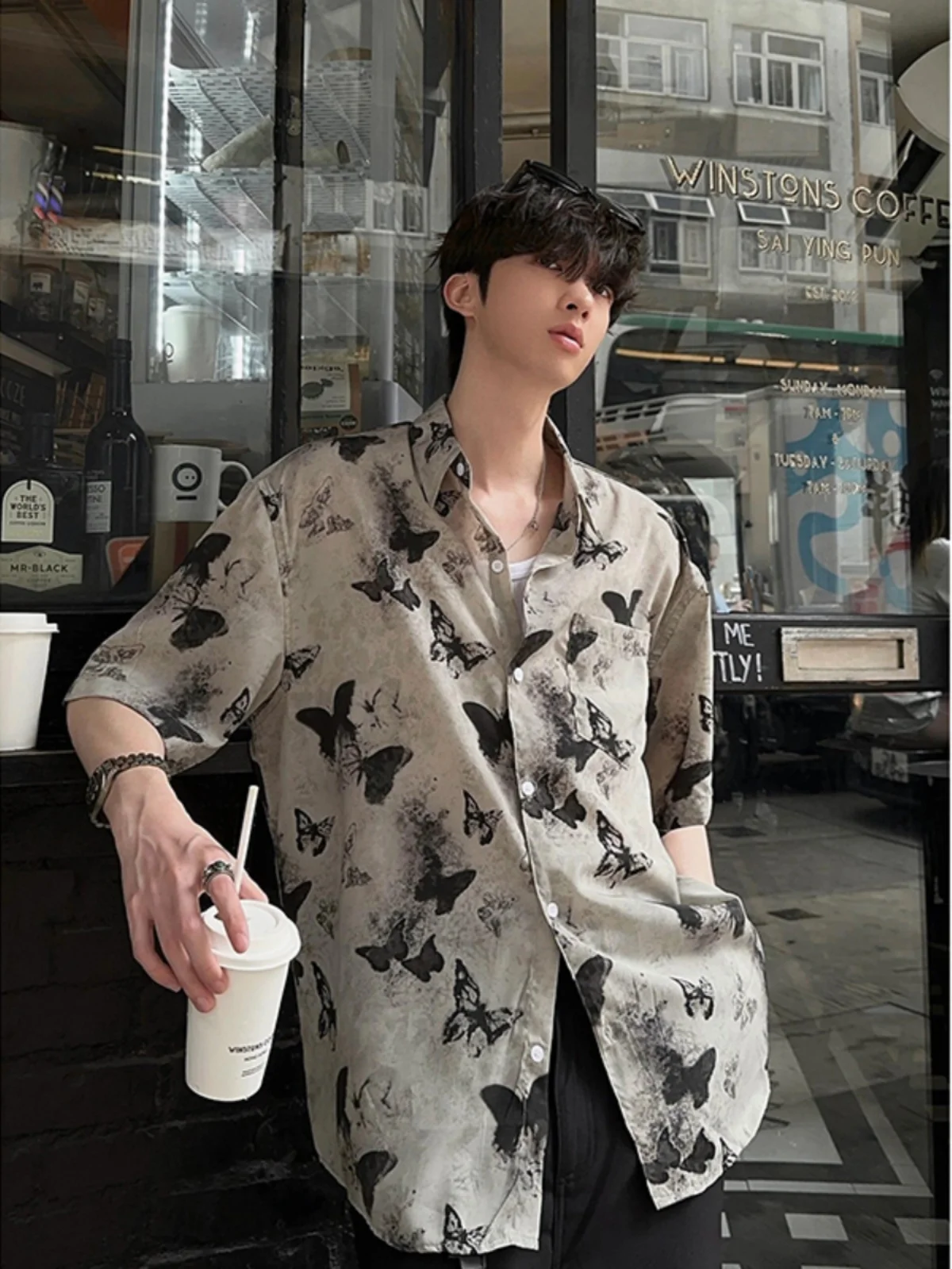 

Мужская рубашка с коротким рукавом и принтом Water-Mark, летняя рубашка в гавайском стиле, свободный крой, молодежный модный топ, повседневная летняя одежда