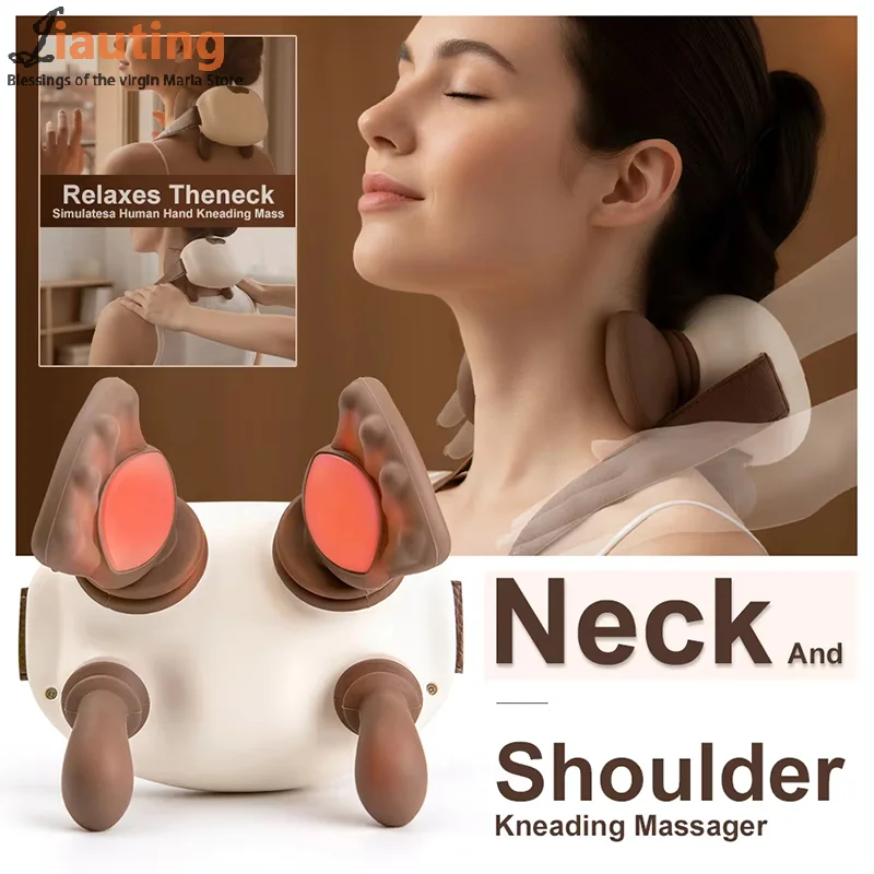 مدلك الرقبة مع محاكاة اليد الحقيقية اللاسلكية المحمولة مدلك الرقبة والظهر 4D تصميم تدليك العجن لتخفيف الآلام #4