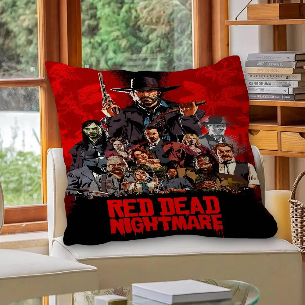 لعبة R-Red Dead Redemption 2 RDR2 غطاء الوسادة غطاء وسادة ديكور المخدة المطبوعة كيس وسادة للأريكة
