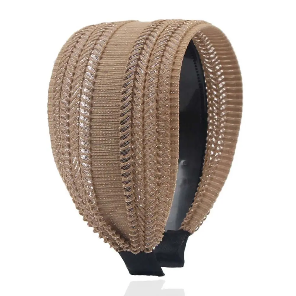 Faixa de Cabelo Feminina Coreana com Renda Vazada Brilhante e Moderna para Lavar o Rosto