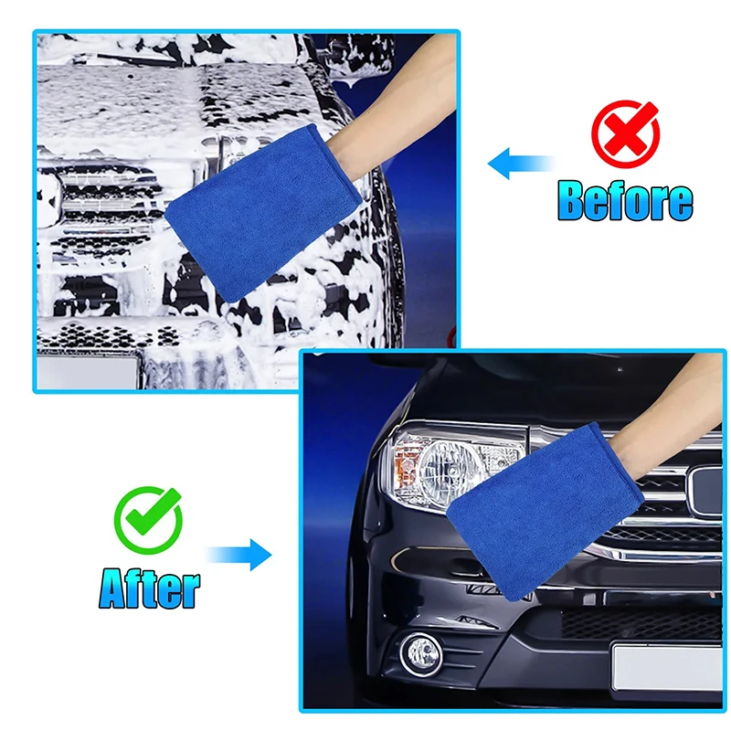 2Pcs Auto Detailing Mitt Reusable Car Paint Cleaning Glove Effective Cleaning Clay Decontamination Mitt For Polishing Cars Paint