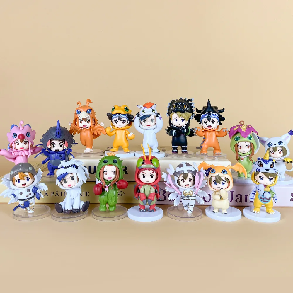 Digimon Adventure Anime Model Brinquedos, boneca, presentes de aniversário, Tailmon, Gomamon, Patamon, Gabumon, Tentomon, Palmon, Piyomon, Agumon, 8 peças por conjunto