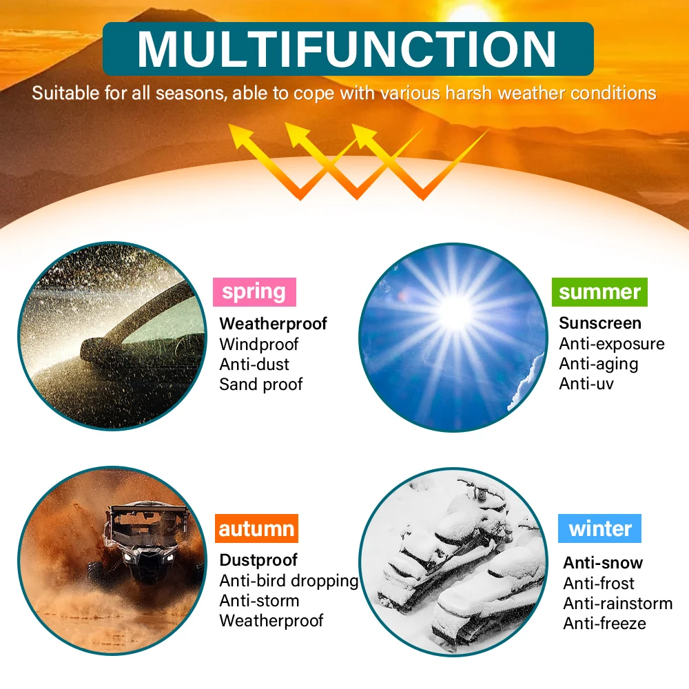 Electric Motorcycle Beach Car Cover Dustproof And Waterproof Rain-proof Oxford Cloth Three-wheel Motorcycle Clothing 210D Thick