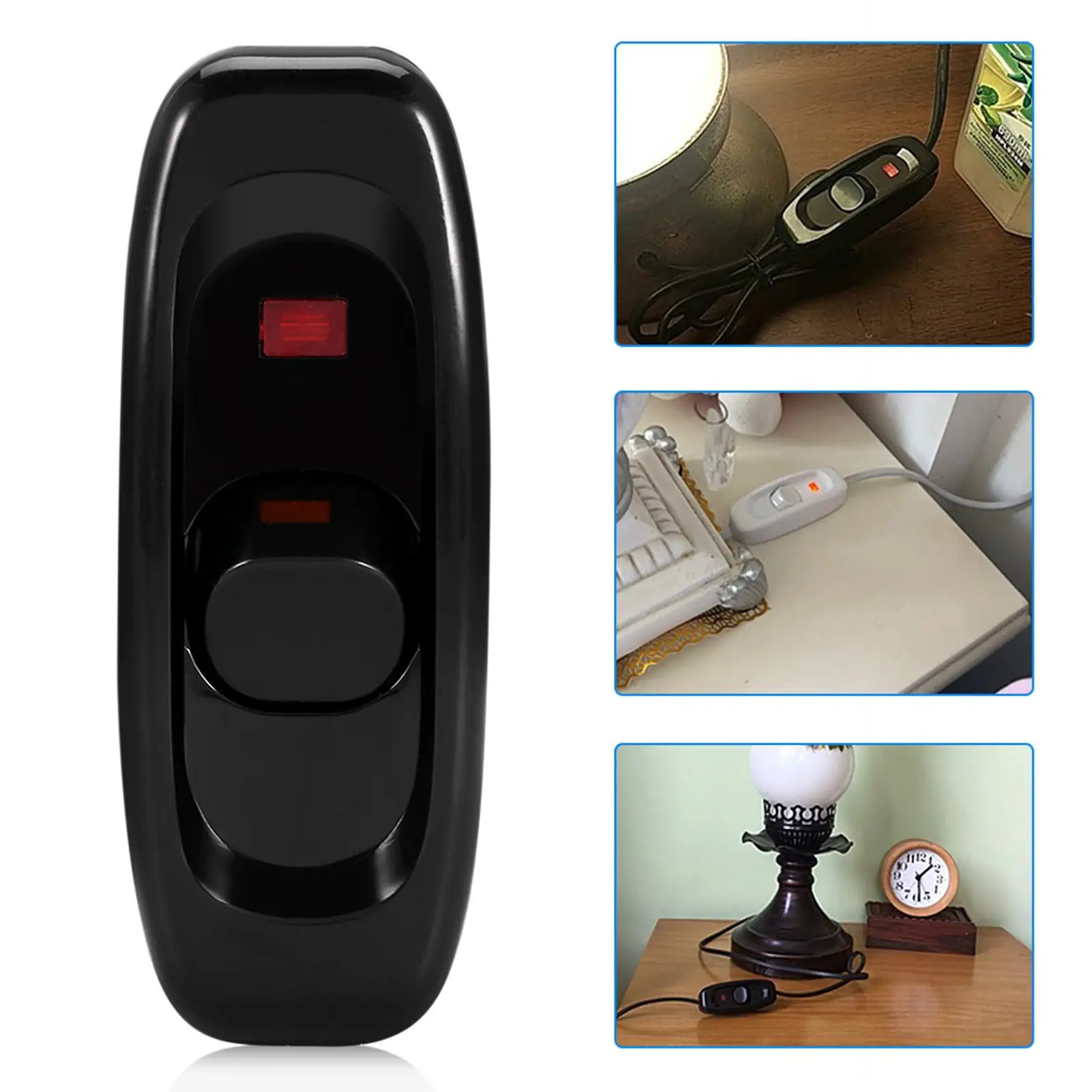 مفتاح مصباح طاولة مضمن ONOFF تيار متردد 250 فولت 10 أمبير مع مؤشر LED للتحكم في كابل سلك إضاءة المكتب