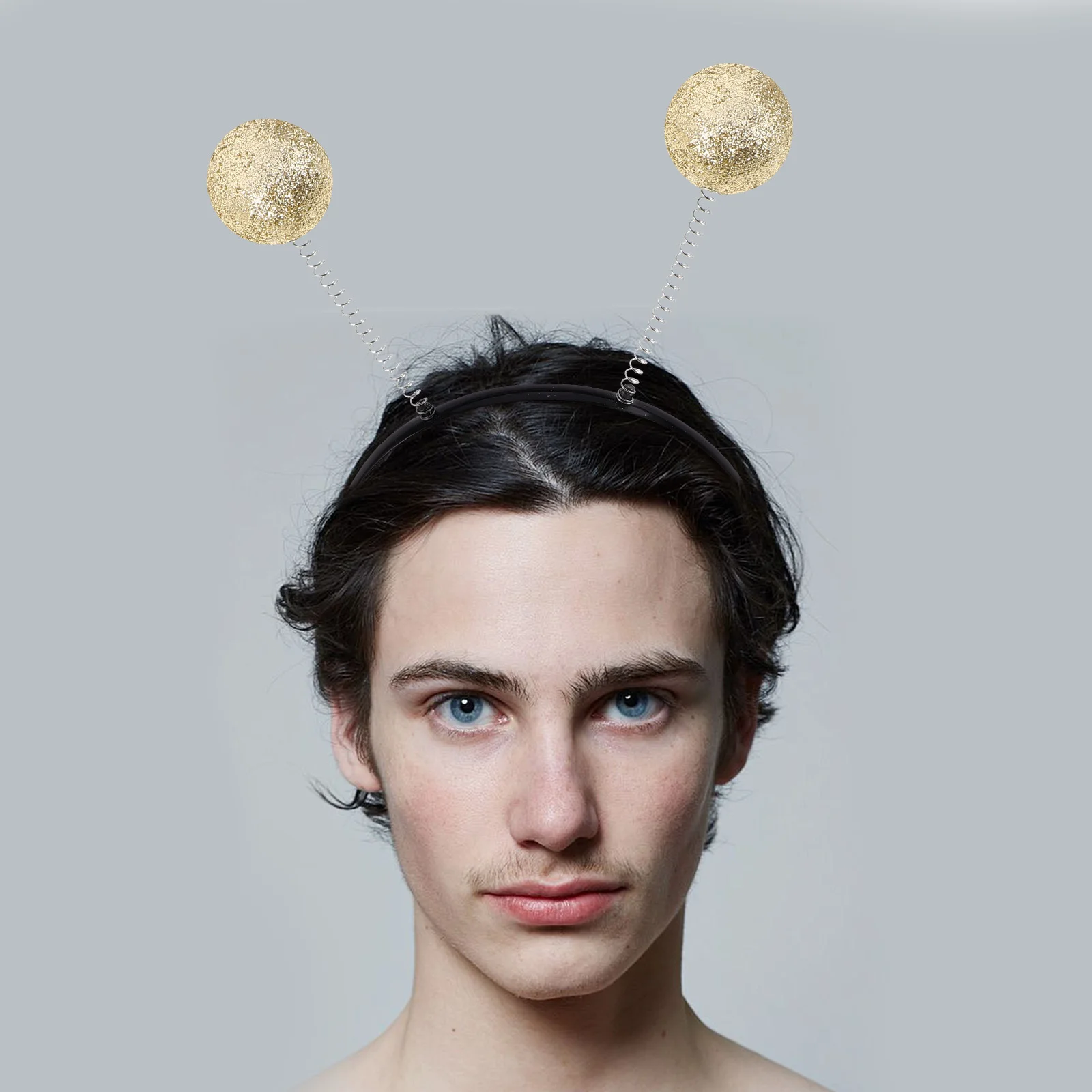 2 セットきらめく火星アンテナヘッドバンドグリッターボールボッパーズコスチュームヘッドウェア大人子供パーティーカーニバル仮装用