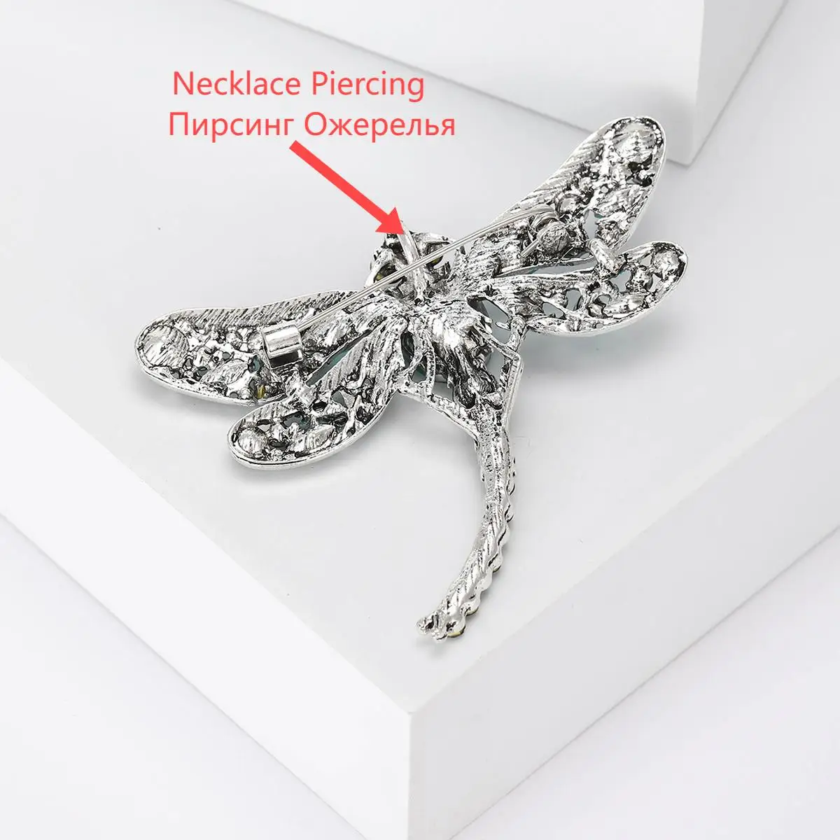 Trendy Rhinestone Dragonfly Brooches for Women Unisex Glass Insect Pins Event Party Backpack Decoration Clothes Accessories