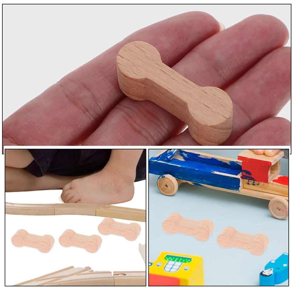 

5pcs Wooden Train Track Connectors Kids Safe Building Set Compatible With Railway Children Train Buckle Playset