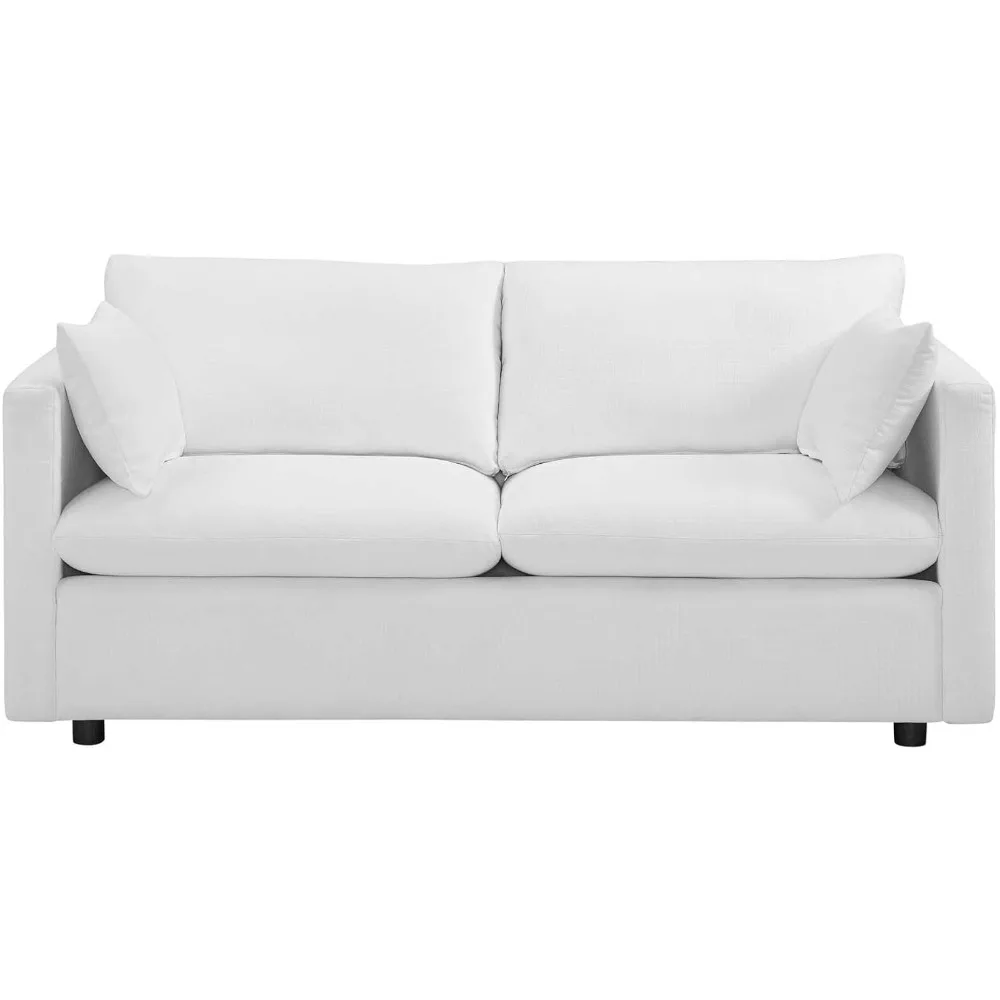 Activate Contemporary Modern Fabric Upholstered Apartment Sofa Couch In White furniture living room  luxury modern sofa