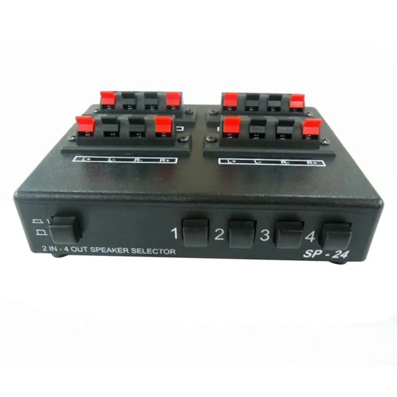 BTLIFE-SP-24 Mini 2-In-4-OUT Stereo Audio Selector Amplifier Switcher Box Speaker Splitter