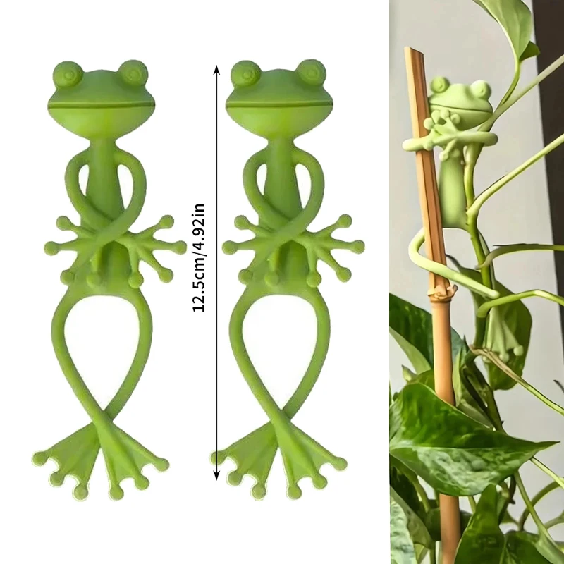 1/2CS Frog Plant Stand Tomato Plant Support for Plants Gardening Plant Holder Plant Climbing Fixture Clips Garden Supplies