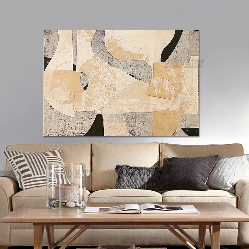 Unframed Abstract Hotel Decorative Acrylic Painting, Large Size Canvas, Wall Art, Showing Artwork Pieces, Modern, New Arrival