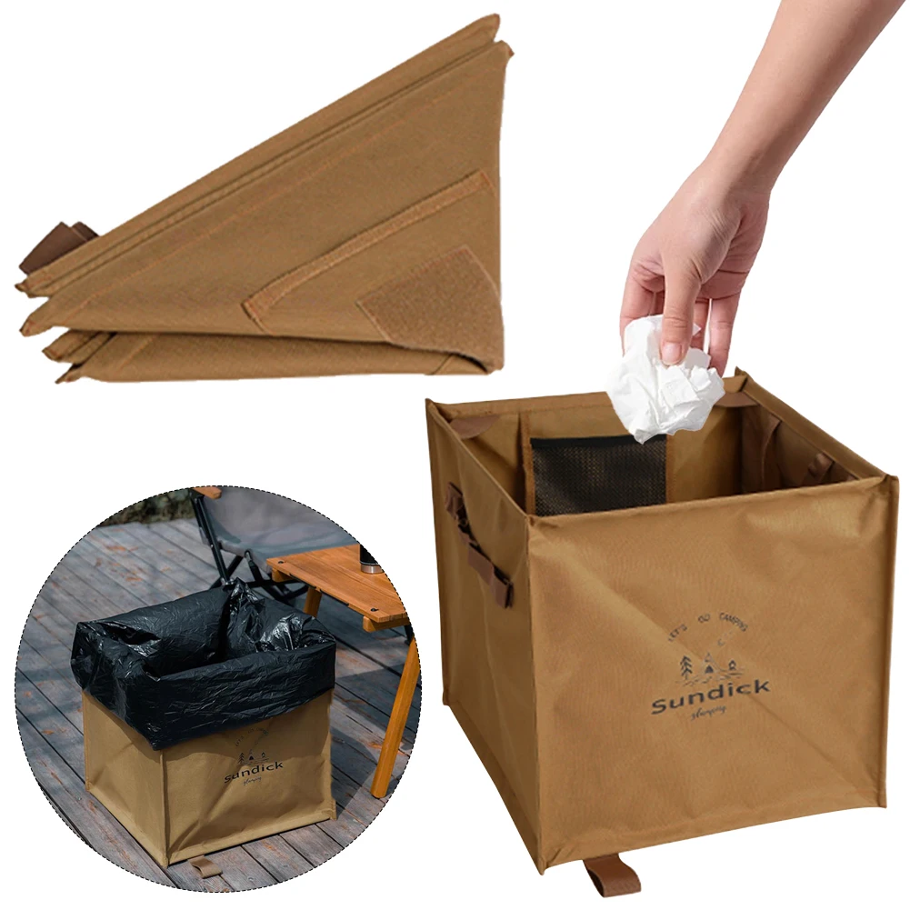 

Travel Waste Container Foldable Large Capacity Outdoor Portable Trash Can with Handle Dirty Clothes Basket for BBQ Picnic Hiking