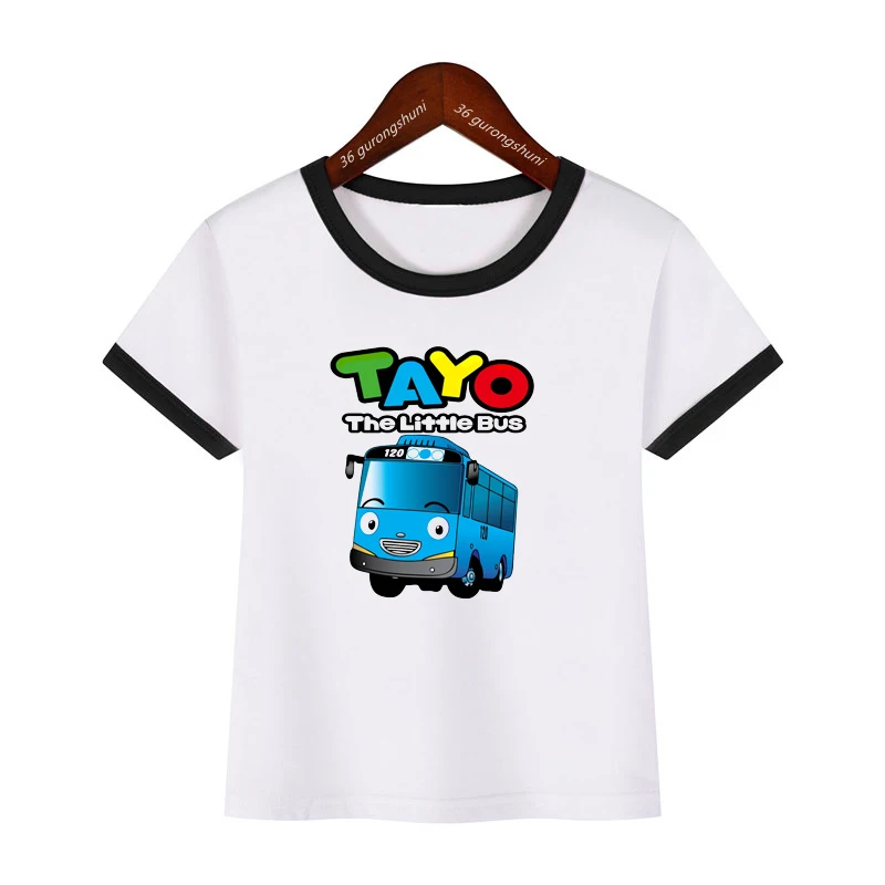 New Summer Style Children\'S Clothing Tshirt Funny Tayo And Little Friends Bus Cartoon T-Shirt For Boys Cute Kids Summer Tshirt