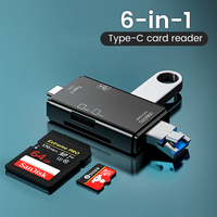Otg Type C Card Reader Usb 2 0 Tf Mirco Sd Smart Memory Flash Memory Adapter Mini Mobile Phone Accessories 6in1