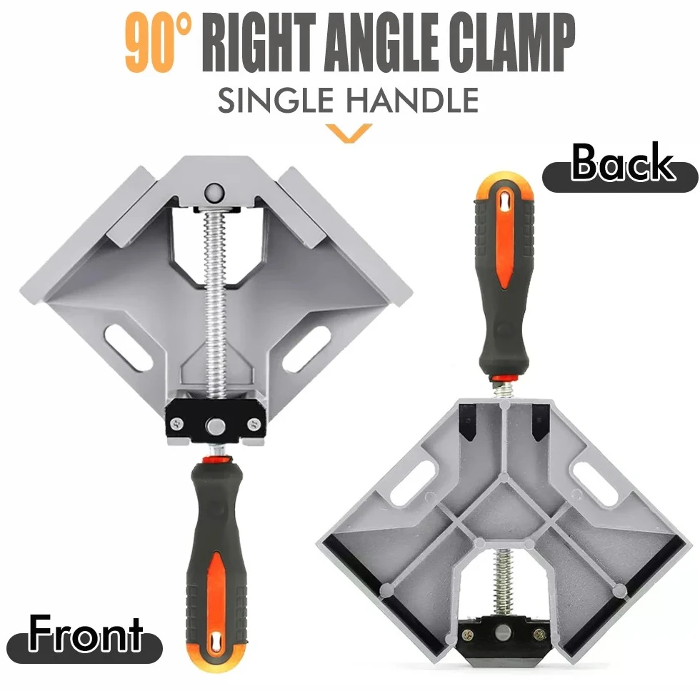 Aluminum Alloy 90 Degree Right Angle Clamp,Single Handle Quick Lock Corner Clip for Woodworking,Picture Frame & Cabinet Assembly