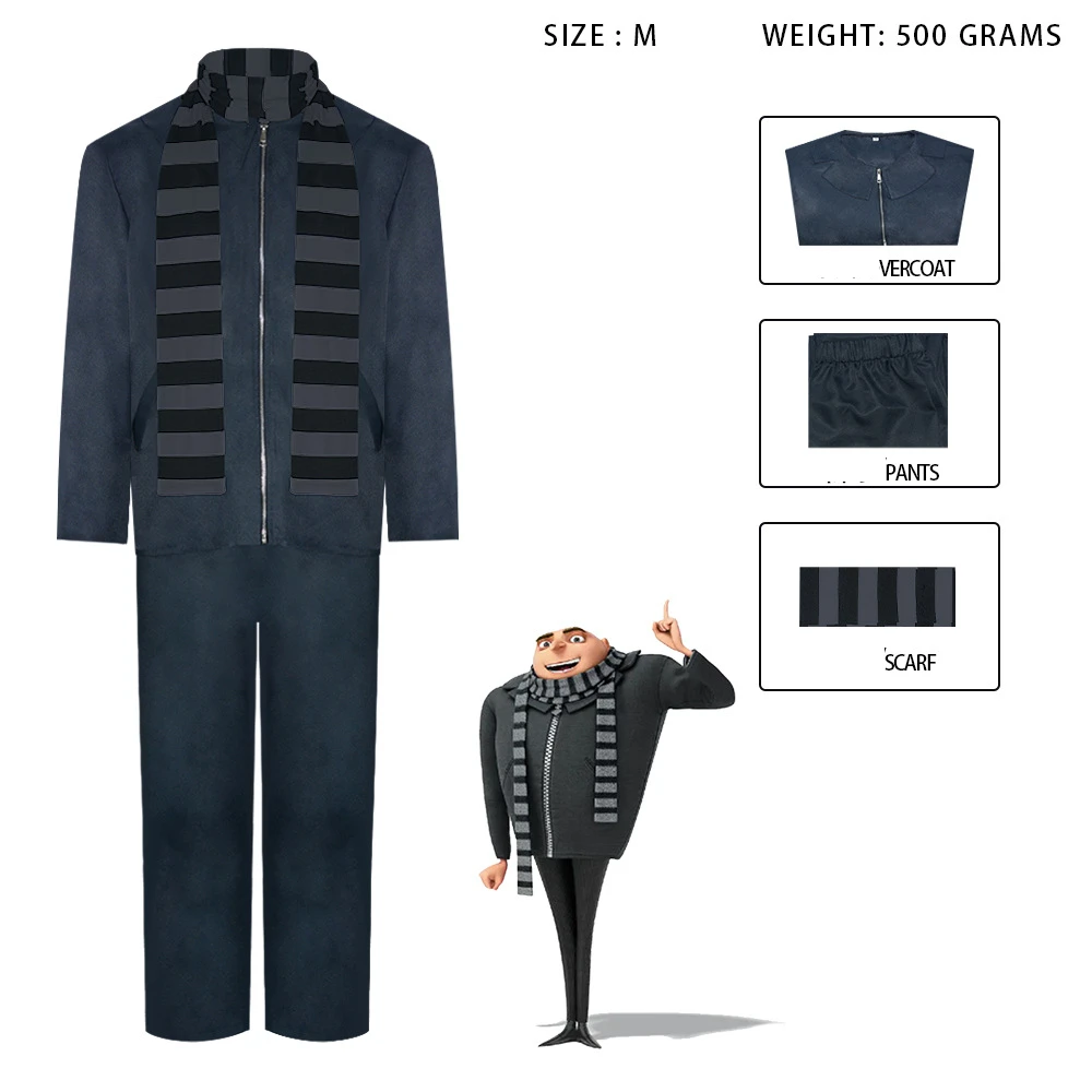 Movie Cartoon Funny Daddy Gru Cosplay Costume Little Yellow Man Cosplay