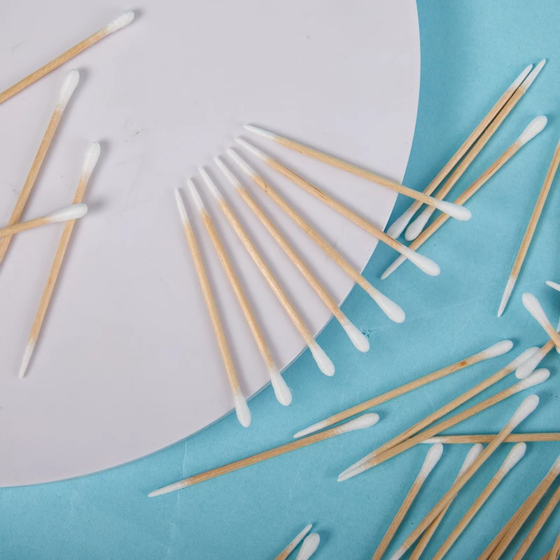 Z. 50Pcs Double Head Cotton Swab Women Makeup Cotton Buds Tip For Medical Wood Sticks Nose Ears Cleaning Health Care Tools