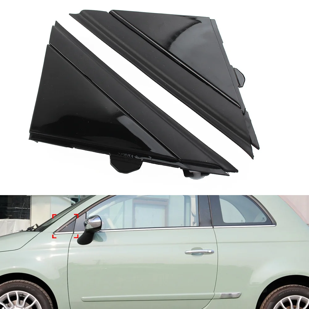 1Pcs Gloss Black Car Door Mirror Flag Cover Molding Left/Right For Fiat 500 2012-2019 1SH17KX7AA 1SH16KX7AA