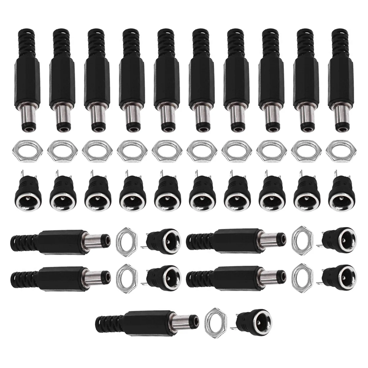 #19G (Photo Color)15 Sets DC Power Connectors 5.5mm Plugs Male and Female Jack Sockets,DIY & Tools