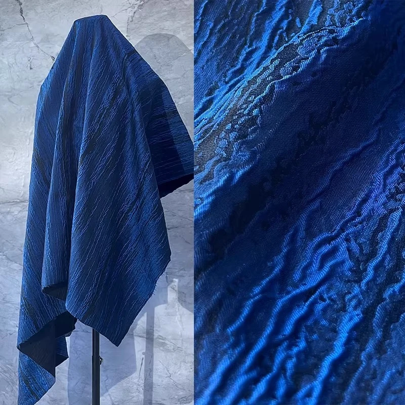 

Irregular Striped Pleated Fabric for DIY Sewing Vintage Style Designer Fabrics Coat Clothing Fashion Wholesale Cloth Material