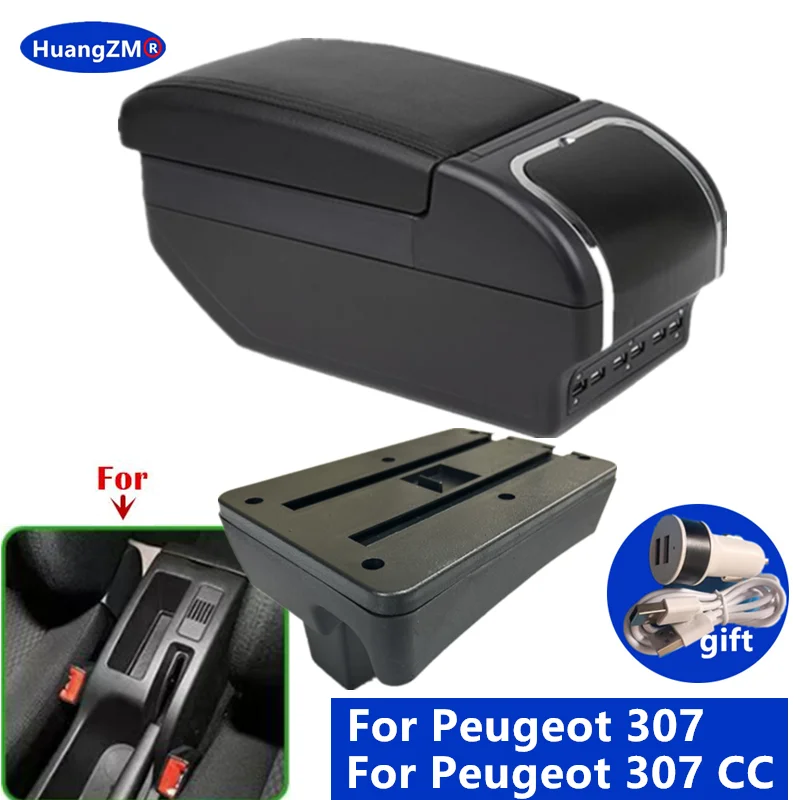 Auto Armlehne box Für Peugeot 307 Für Peugeot 307 CC Cabrio lagerung box Innen Gewidmet Retrofit Auto Zubehör
