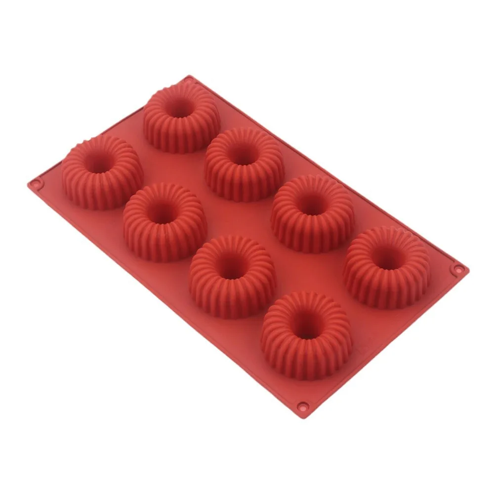 

New Arrival 8 Hole Donuts Bread Silicone Cake Mold Kitchen Baking Tools Donuts Swirl Shape Cake Biscuit Mold DIY Chocolate Mold
