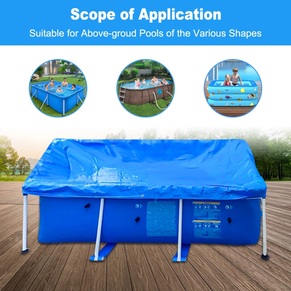 Rectangular Round Large Size Swimming Pool Covers Thickness Waterproof Dustproof Reduce Evaporation Swimming Pool Covers