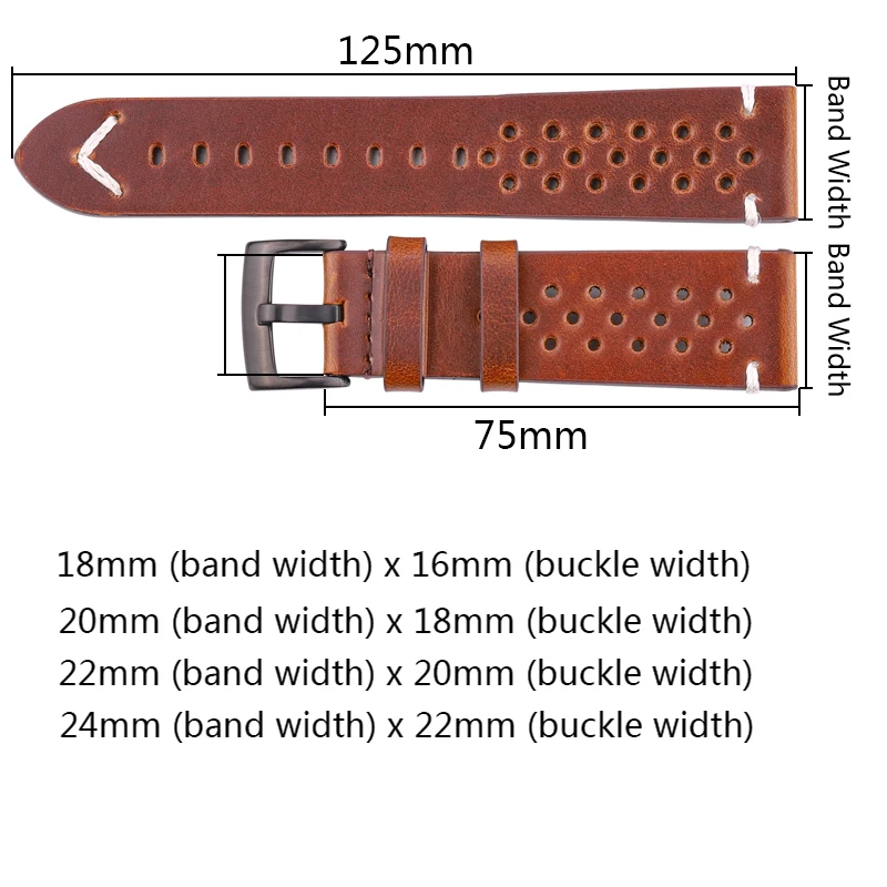 Breathable Genuine Leather Quick Release Watch Strap 18mm-24mm Cowhide Band Available Black Green Brown Yellow Unisex Watchbands