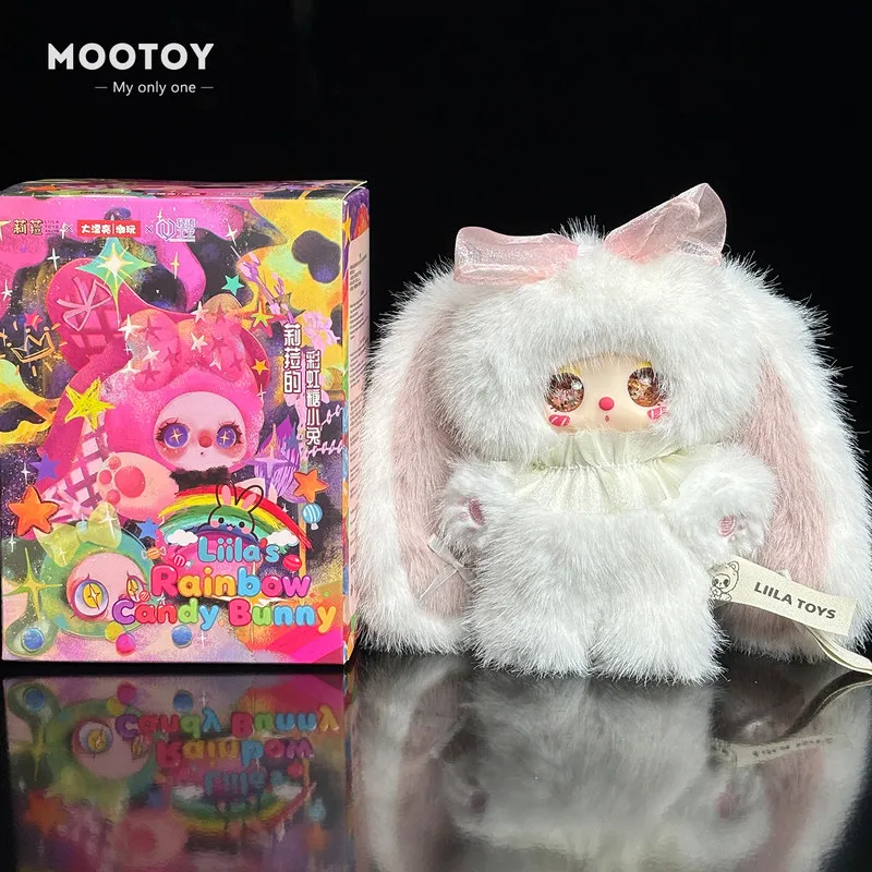 

Mootoy First Release Authentic Liila Rainbow Candy Bunny Plush Blind Box Cute Fluffy Doll Keychain Bag Pendant